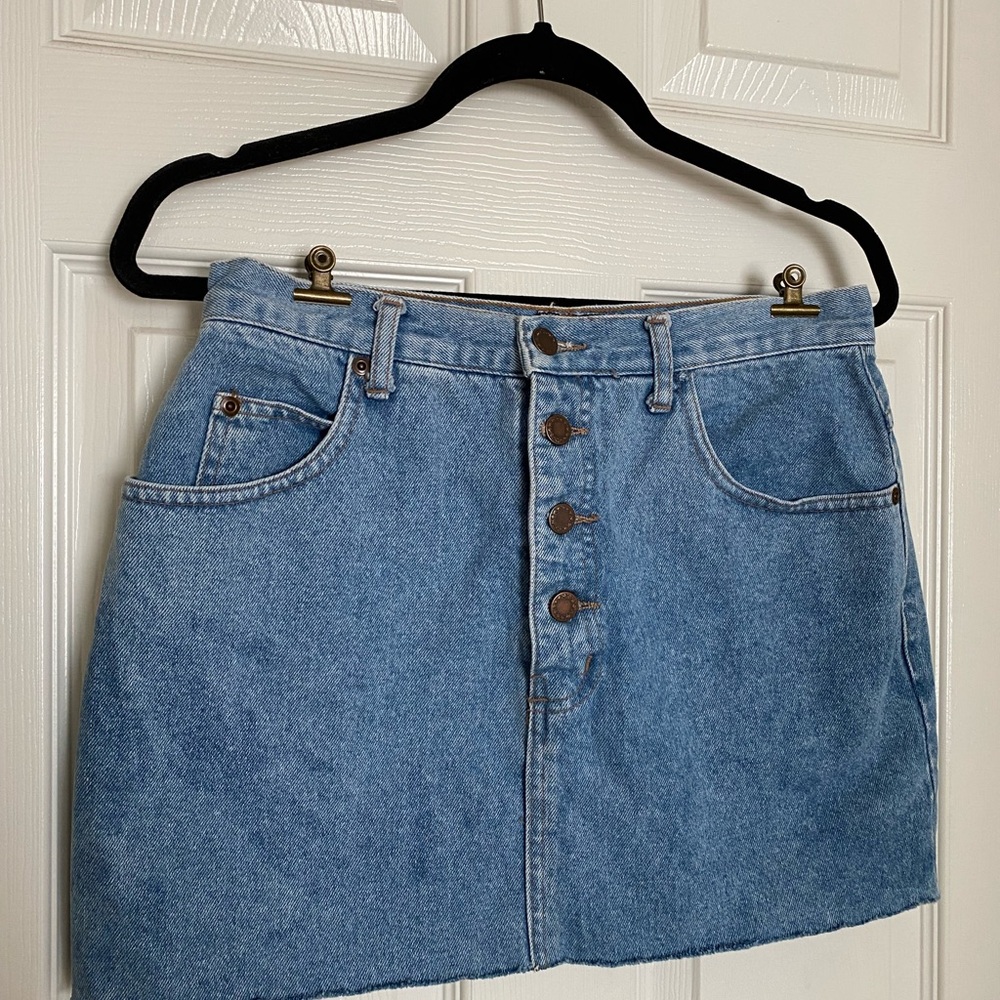 Vintage Denim Button-Up Mini Skirt